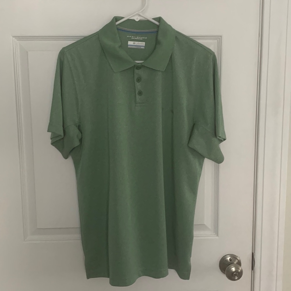 Columbia Polo Style Green Shirt Size M #064